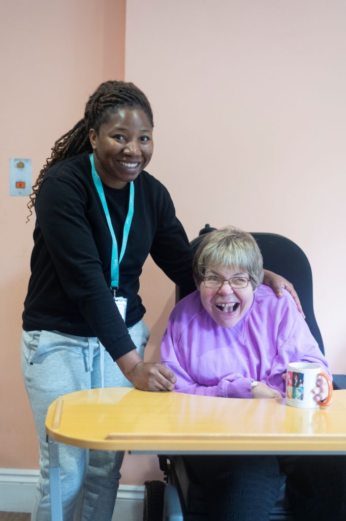 Mandy at home with Support Worker